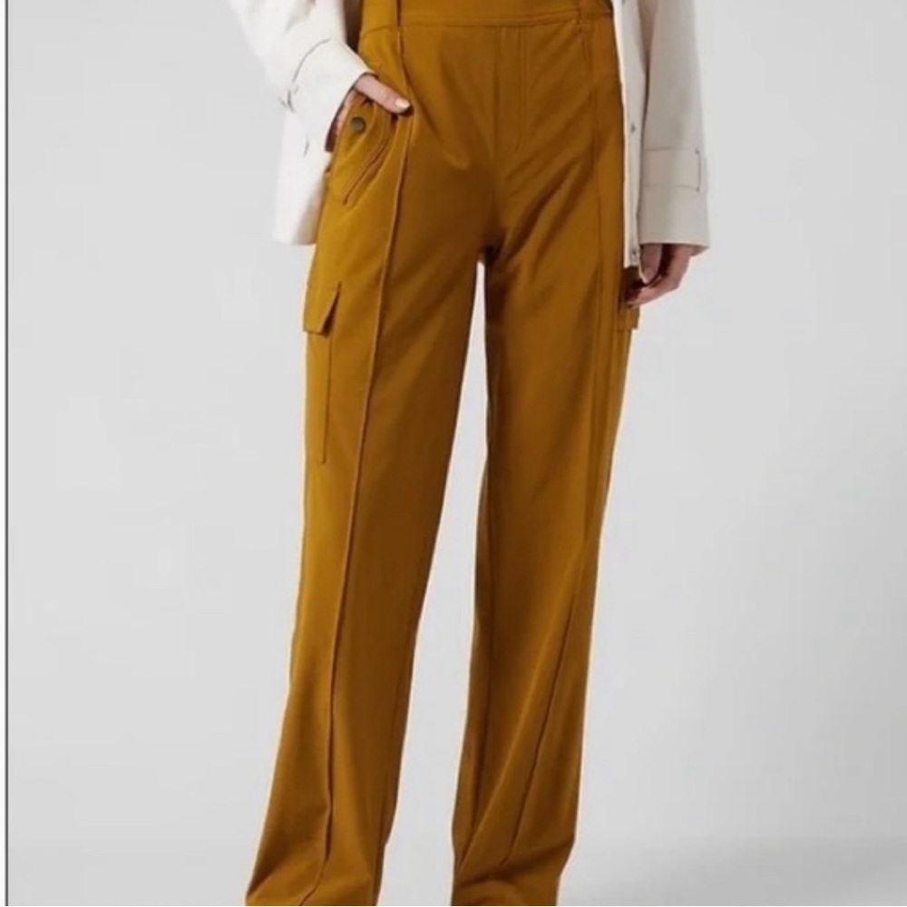 Athleta mustard cargo pants